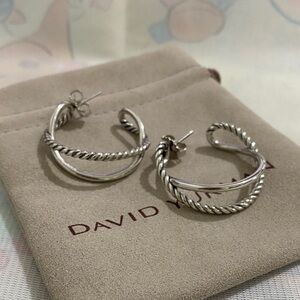David Yurman Silver Hoop Earrings